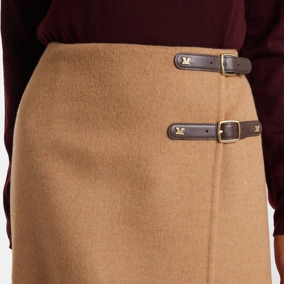 Max Mara Camel Hair Wool Wrap Skirt NWT Sz IT 42 44 - Picture 5 of 5